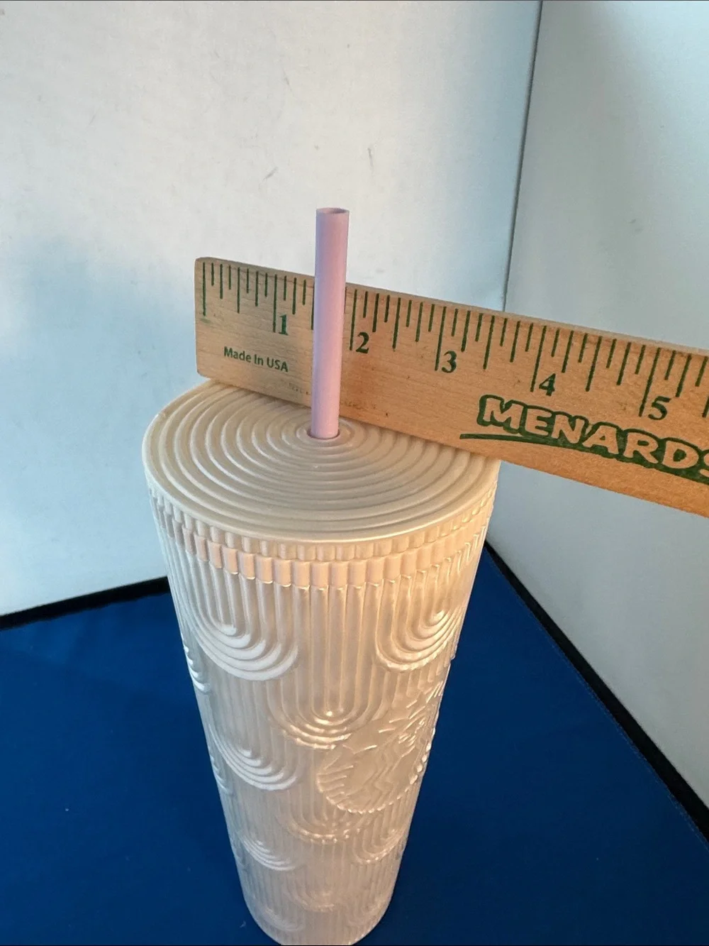 Starbucks Pink Textured Ceramic Tumbler with lavender Straw